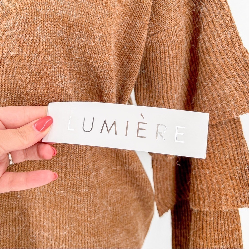 Lumiere Rust colored Ruffle Bell-Sleeve Sweater - Picture 2 of 5